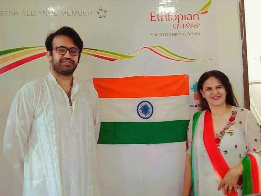 Karan Bhojwani and Kajal Bhojwani at the Leonard Travels office